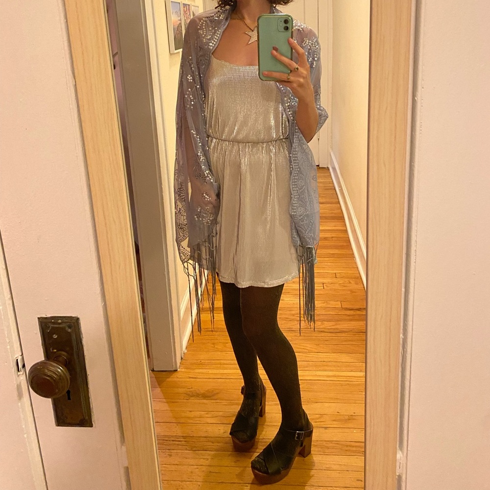 Forever 21 iridescent silver/gold mini dress